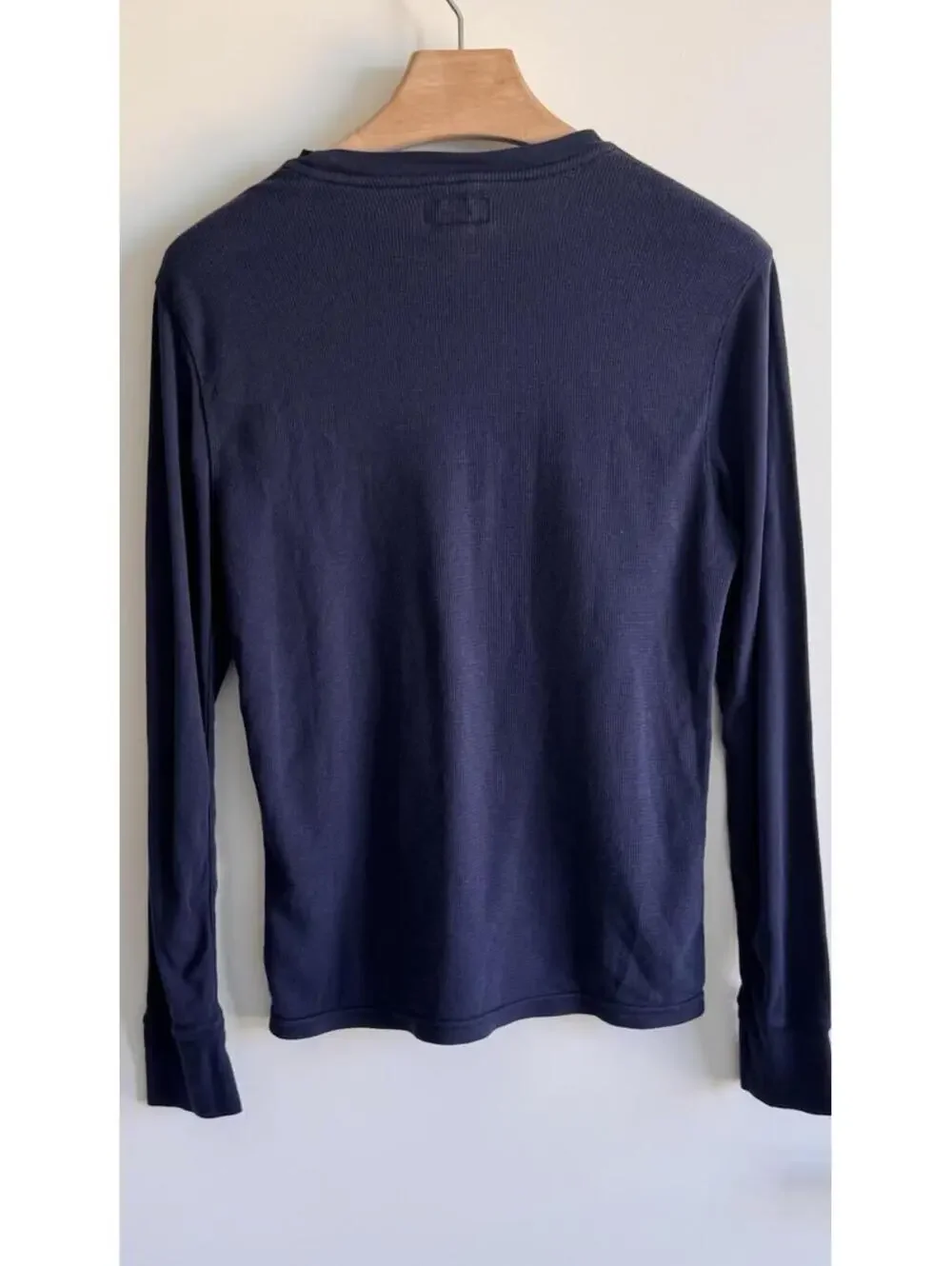 Polo Ralph Lauren Sleepwear Waffle Knit Thermal Shirt Navy Long Sleeve M